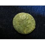 Antoninus Pius as possibly struck at a British Mint, 154-155 A.D. reverse:- Britannia seated on