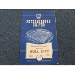 Peterborough v Hull City first game in 3rd Div played 19/8/1961 with Rare ticket (2)