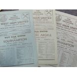 West Ham programmes in excellent condition 1947/48 v Southampton v Plymouth A, 1948/49 v Leicester C