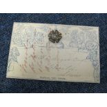 GB - Mulready 2d blue letter sheet, used 1841 Uckfield to Lewes, with blank M.C some tears to