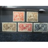 GB - George V Empire Exhibition 1925 and Seahorses re-engraved high values. Both sets in choice very