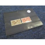 GB - GV 1918 Seahorse issues SG415a pale brown MM and SG416 5/- rose red MM with fold, cat £500 (