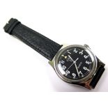 CWC Military Wristwatch, the Black circular dial with Arabic numerals and date aperture, Marked