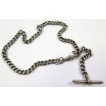 Late 19th Century hallmarked Silver pocket watch chain, length approx 42.5cm, weight approx 31g