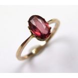 9ct Gold Amethyst Ring size O weight 1.6 grams