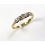 18ct Gold 5 Stone Diamond Ring size K weight 1.9 grams