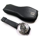Gents stainless steel CWC military chronograph wristwatch (navy issue dated 1974), the black dial