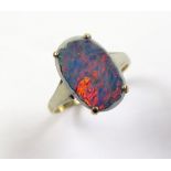 9ct Gold Ring set with large mounted Opal size R weight 2.5 grams