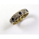 9ct Gold Sapphire set Eternity Ring size M weight 2.5 grams