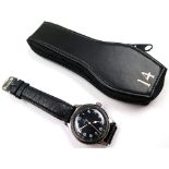 Gents stainless steel Military issue Omega watch (RAF), the black dial with Arabic numerals, the