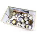 Assortment of over twenty base metal pocket watches in mixed condition