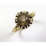 9ct Gold Ring set with Citrine size K weight 2.3 grams