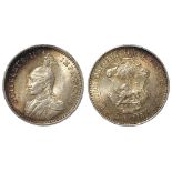German East Africa silver 1/4 Rupie 1901 toned EF