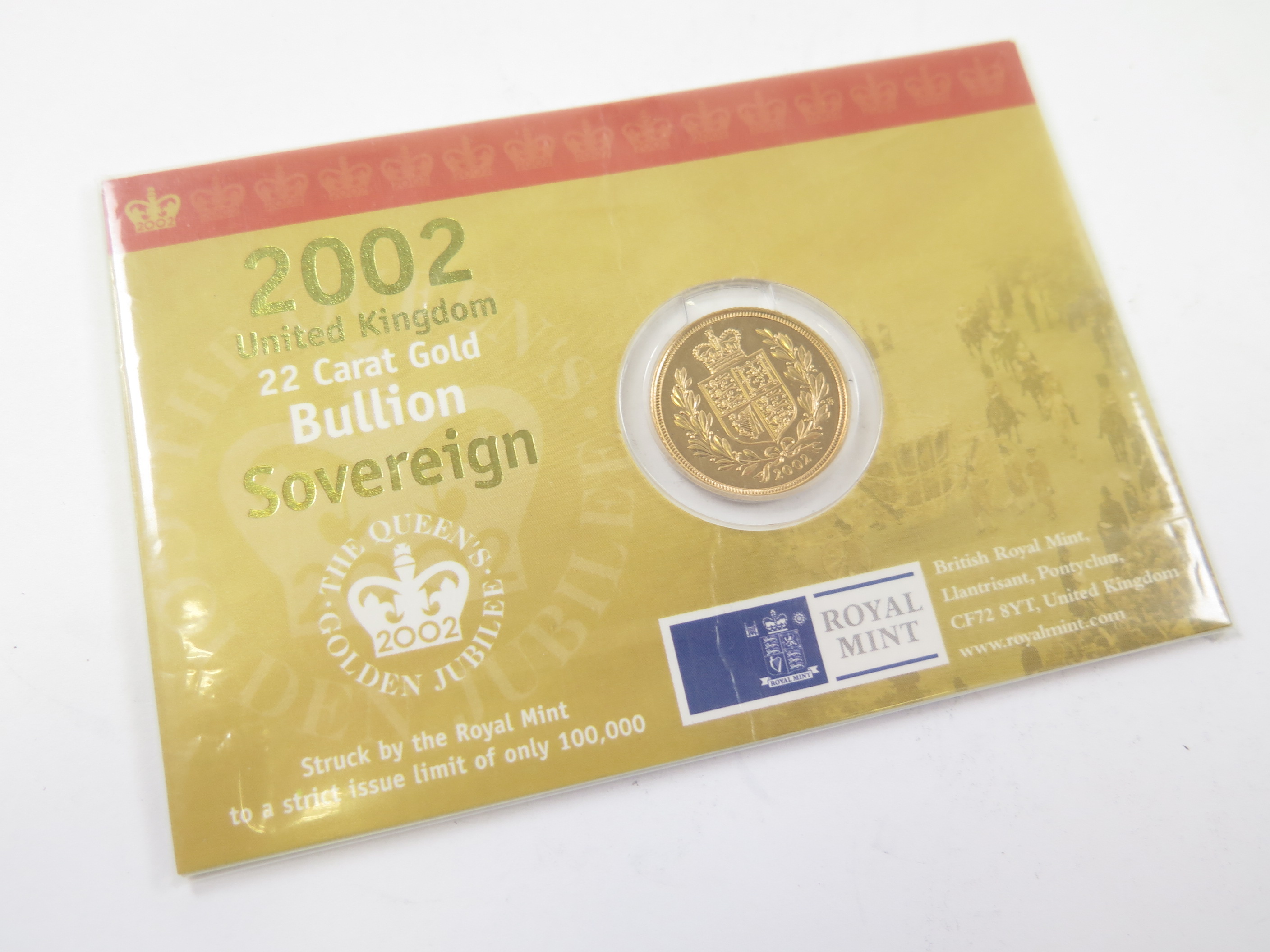 Sovereign 2002 BU in the "Royal Mint" card