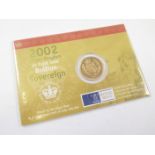 Sovereign 2002 BU in the "Royal Mint" card