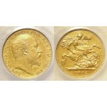 Half Sovereign 1902 matte Proof PCGS slabbed as PR62