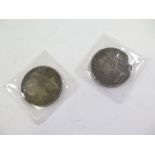 GB Crowns (2): 1845 cinquefoils VG, and ditto nVF edge knocks.