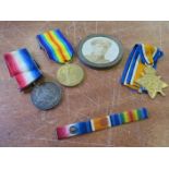 1914 Star Trio (entitled to clasp) To CMT/1464 Pte George T Ball Army Service Corps, Corps of