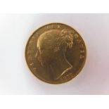 Sovereign 1877 S, shieldback, Sydney Mint, Australia, S.3855, VF