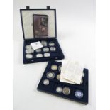 Collection of GB silver Proofs in two "Westminster" boxes All aFDC - FDC in hard plastic capsules (