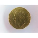 Half Sovereign 1827 scuffed detector-find Fine.