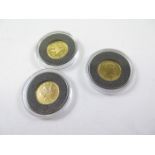 Canada gold 1/25th oz (3) 2009 BU, 2010 BU & 2011 Proof FDC. all in hard plastic capsules