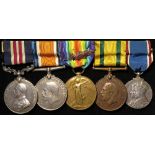 MM Pair, Territorial War Medal, 1937 Coronation Medal and MID Oak Leaf (mounted for wear) to 966/
