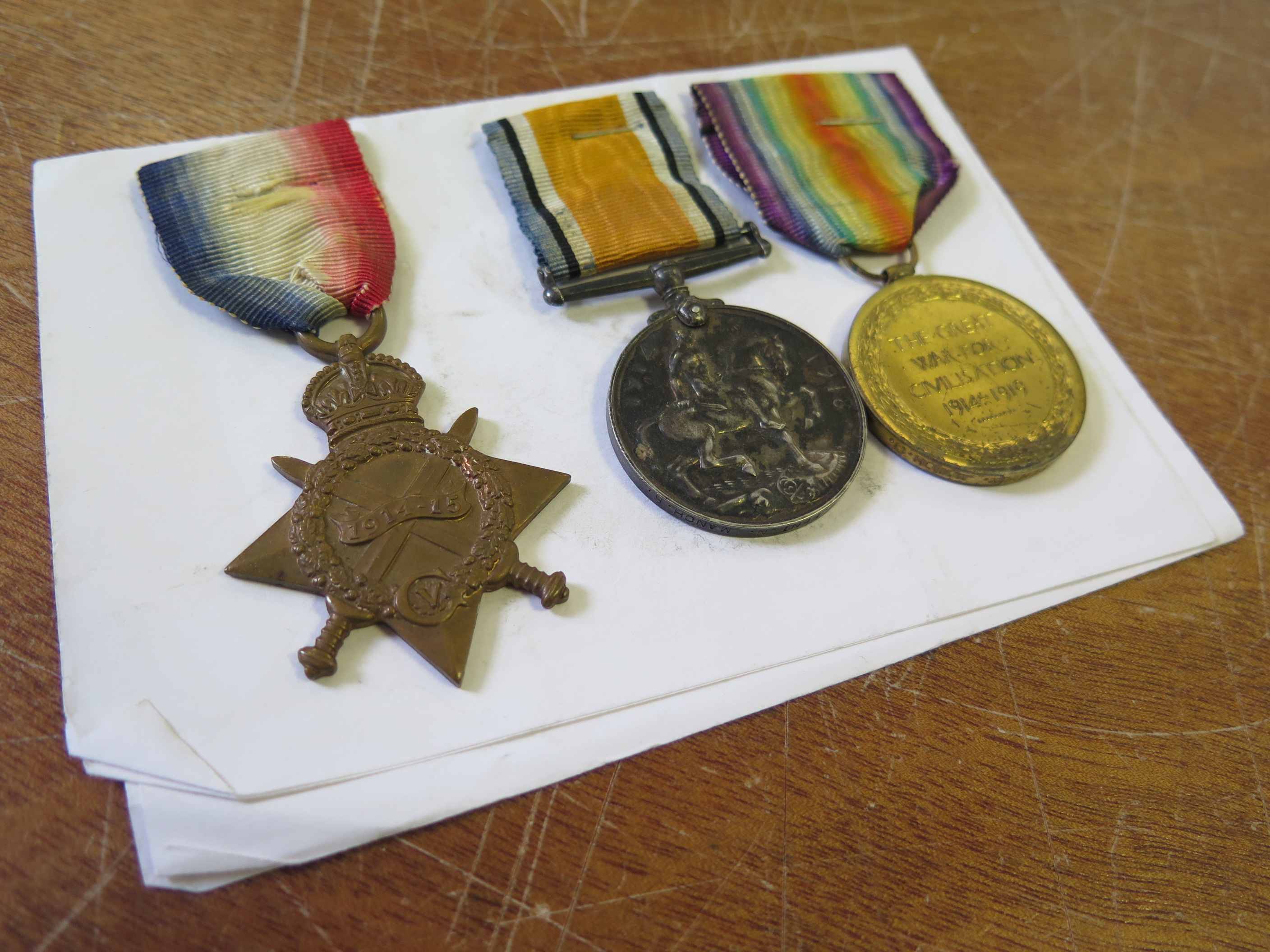 1915 Star Trio and Scroll to 11539 Cpl Frank Frenton 19th Battalion (4th City) Manchester