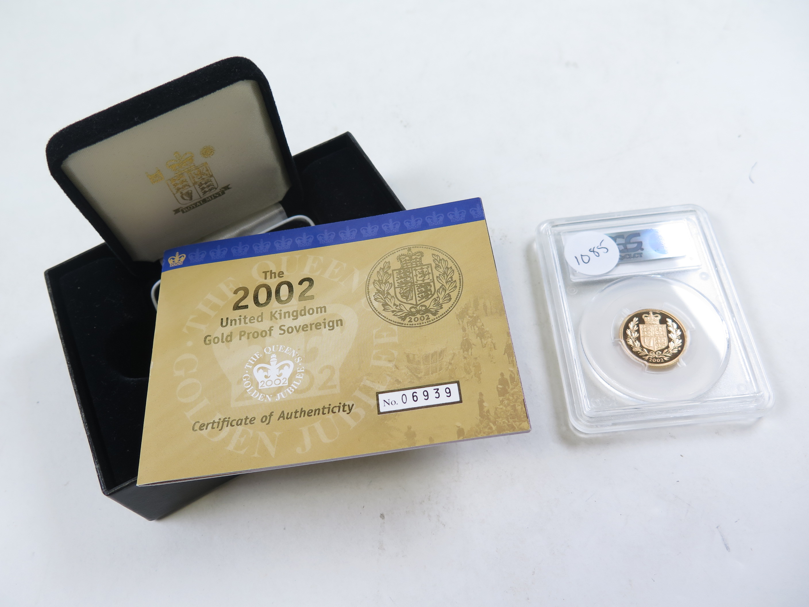 Sovereign 2012 PCGS slabbed as PR69DCAM along with its original box and certificate