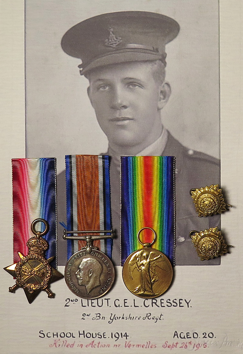 1915 Star Trio (with original boxes, ribbons and two officers pips) to 2nd Lieutenant George