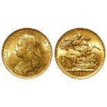 Sovereign 1896 M, Melbourne Mint, Australia, S.3875, GEF