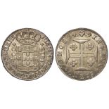 Portugal 400 Reis 1815 overstruck, light adjustment marks, EF