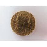 France gold 20 Francs 1910 AU (0.1867 troy oz AGW)