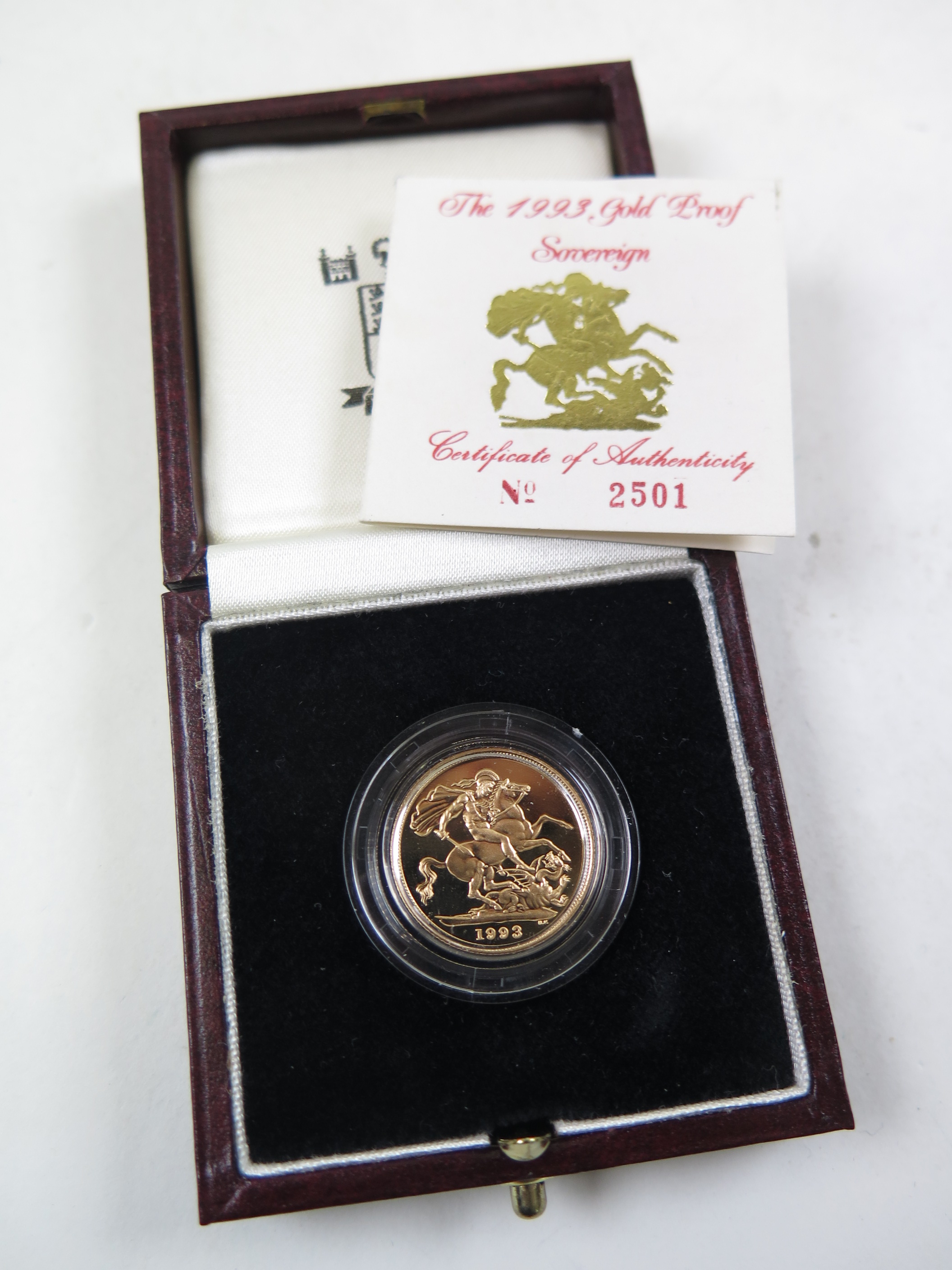 Sovereign 1993 Proof FDC boxed as issued