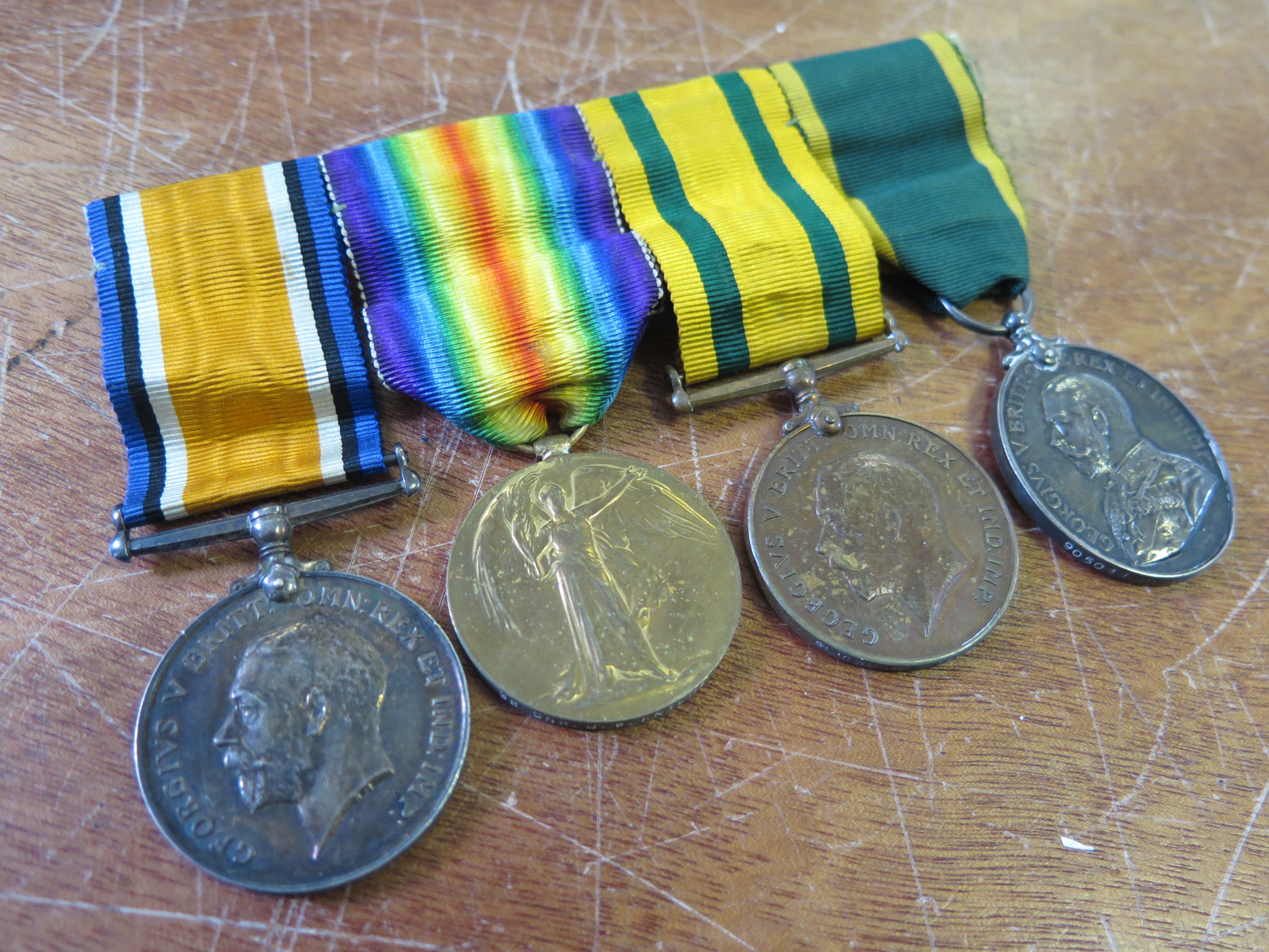 BWM and Victory Medal, Territorial War Medal and Territorial Efficiency Medal to 98/905044 Gnr