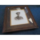 Contemporary Oak Framed Officers Photograph. Essex Regiment, original frame. Framed and glazed 510 x