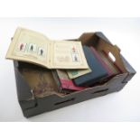 Black card tray containing large quantity of albums with sets, part set & odds, better items