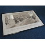 Framed prints, The Charge of the 6th Mounted Brigade, framed and glazed 420 x 660 and For the