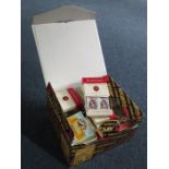 Carton with sets, part sets and odds all contained within 92 individual vintage cigarette packs,