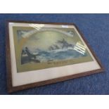 Framed Naval Memorial Print, contemporary framing 350 x 300