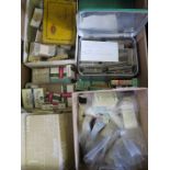 Accumulation of cards contained in a crate, cards in tins, boxes, packets & bundles, sets, part sets
