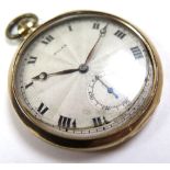 9ct gold pocket watch by Rolex with a masonic inscription inside of the case