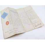 Queen Victoria. Commission document relating to Harold Platt Sykes to the rank of 2nd Lieutenant,