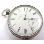 Silver open face pocket watch by John Bennet, Cheapside London. the white dial with Roman numerals