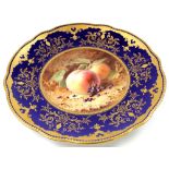 Coalport cabinet plate by Frederick Chivers, circa early 20th century, hand painted still life scene