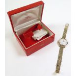 Gents 9ct gold cased Tudor Prince (by Rolex) wristwatch ona 9ct gold bracelet, with original box and