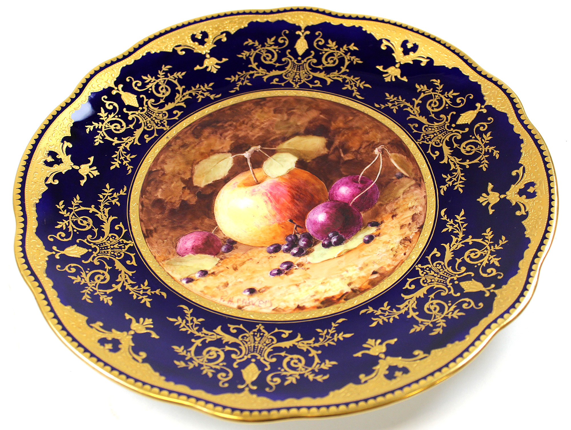 Coalport cabinet plate by Frederick Chivers, circa early 20th century, hand painted still life scene