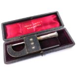 Ciceri Smith's Mircometer No. 2, contained in original leather case, Micrometer length 12.6cm
