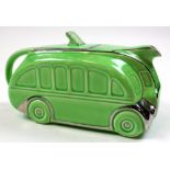 Sadler & Sons green coach teapot (T44), circa 20th Century, with '576' impressed to base, Height