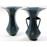 Pair of 19th century Japanese Closionne vases standing approx 30cm high and of trumpet form with